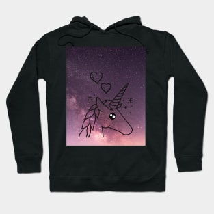 Unicorn With Purple Sky Lights & Sparkle Hoodie